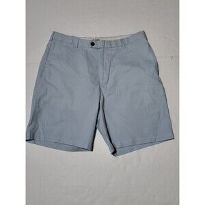 Peter Millar Men's Golf Shorts sz 34 Light Blue / White Flat Front